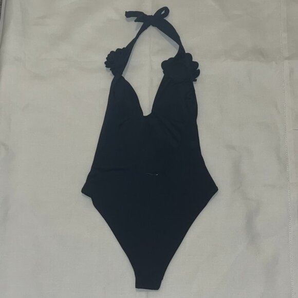NWT Mango Swimsuit with flower detail in Black Size Small - Picture 7 of 8